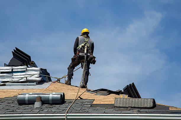 Professional Gutter Installation technician working in Mattapan, MA